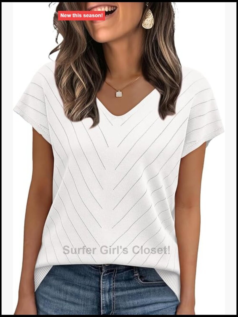 Short Sleeve V-Neck Sweater Cap Sleeve Lightweight Knit Pullover Business